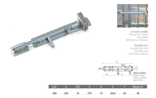 Catenacci corazzati con lucchetto ADEM 349 mm 320 ø 16 mm