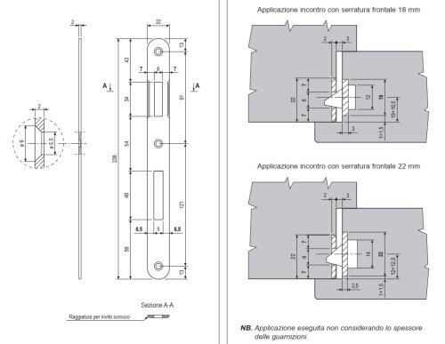 AGB B00590.25.34 contropiastra patent bordo tondo mm 238x22 cromo opaco