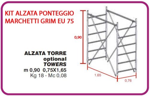 Kit alzata mt 0,9 Marchetti 50089 per ponteggio GRIM EU75