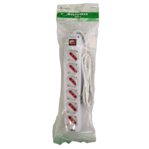 Multipresa a 6 prese schuko bipasso tasto ON/OFF 16A - - bianco