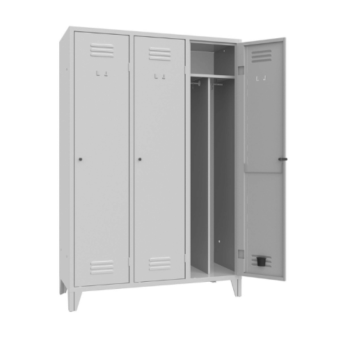 Armadio spogliatoio 3 posti (mm) 1200x500x1800 ARMET 203 grigio ral 7035