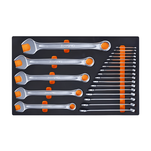 Assortimento 22 chiavi combinate forchetta e poligonali Beta M01 in termoformato EVA