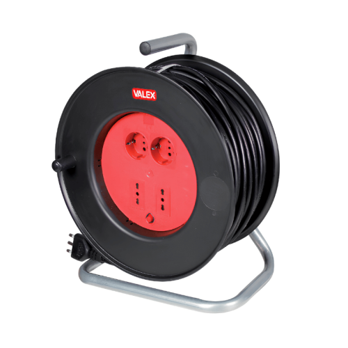 Avvolgicavo Valex 50m 3x1,5 mm² con 2 prese schuko e 2 prese bipasso 10/16A