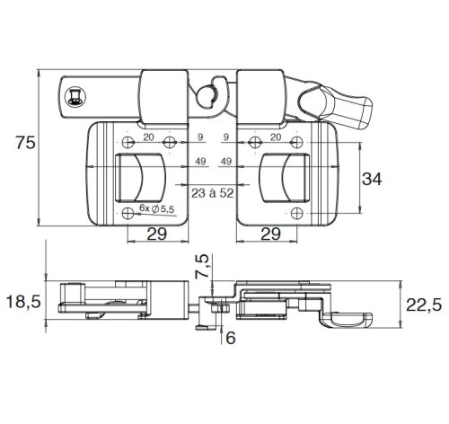 Torbel B025541J maniglietta centrale per persiane scorrevoli