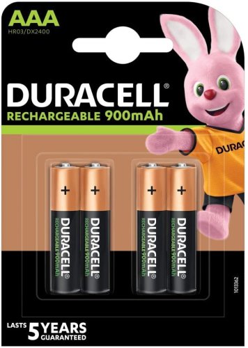 Batterie ricaricabili 1,2V Duracell AAA mini stilo 900mAh (4 pezzi)
