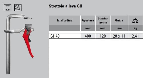 Strettoio morsetto a leva BESSEY GH - mm 400