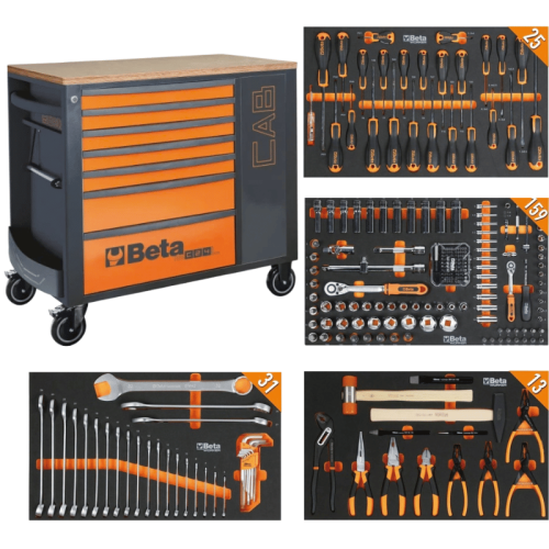 BETA RSC24L-CAB Cassettiera porta attrezzi 7 cassetti 228 Utensili e armadietto portaoggetti - - arancio