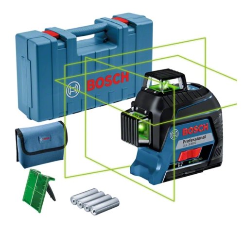 Livella laser a 3 linee raggio verde Bosch GLL 3-80 G