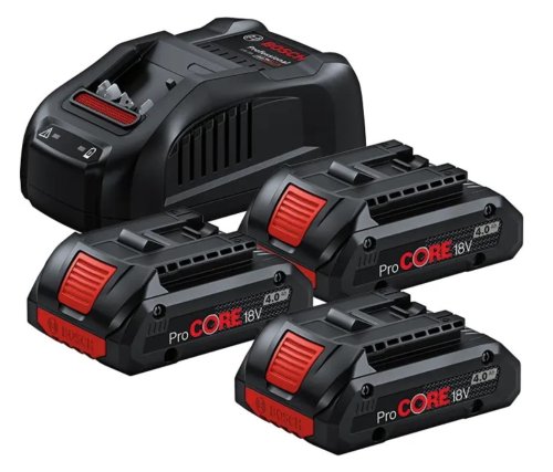 Set 3 batterie ProCORE18V 4.0Ah + caricabatterie GAL 1880CV Bosch Professional 0615990N2G