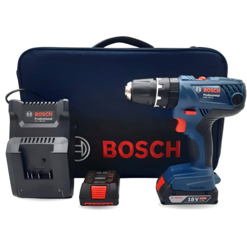 Trapano avvitatore a percussione Bosch GSB 18V-21 con doppia batteria 18V 0615990K41
