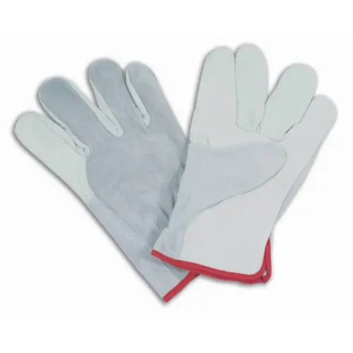 Guanti da lavoro in pelle fiore di bovino bianco e dorso crosta Brado 1241 - taglia 8
