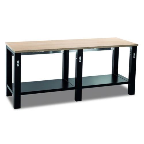 Banco da lavoro 2m con piano in legno senza cassetti USAG 506TL