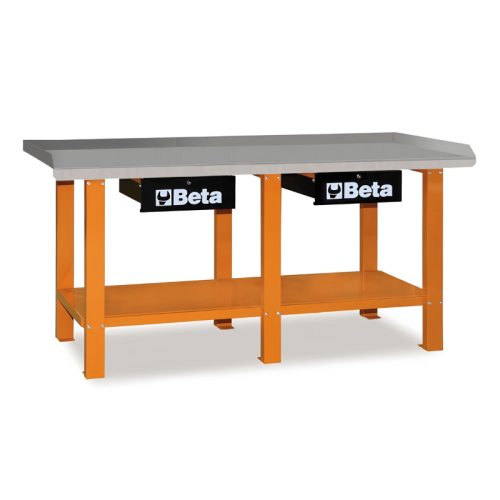 Banco da lavoro in acciaio BETA C56 O arancione 200x93x64 cm