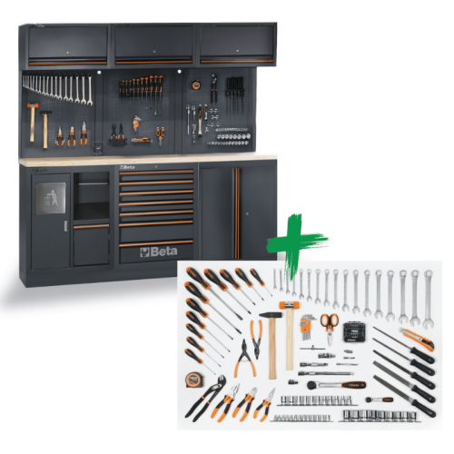 Arredo officina Beta C45PRO 2.0 AW/157UT con assortimento 157 utensili - 045009168