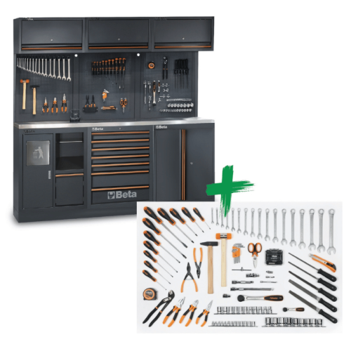 Arredo officina Beta C45PRO 2.0 AX/157UT con assortimento 157 utensili - 045009167