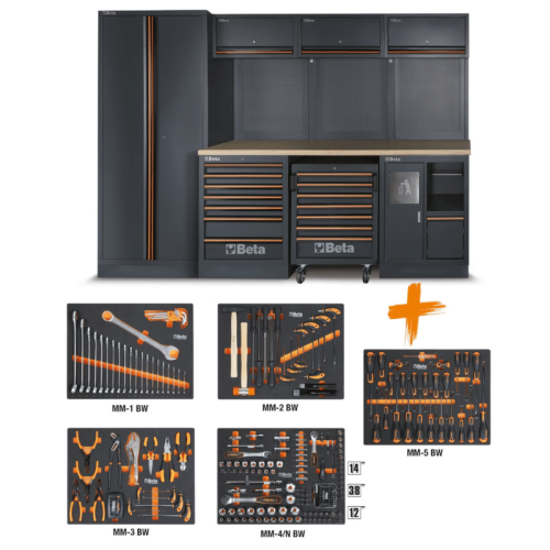 Arredo officina Beta C45PRO 2.0 W/268UT con assortimento 268 utensili - 045009159