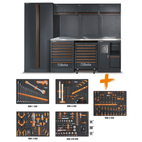 Arredo officina Beta C45PRO 2.0 X/268UT con assortimento 268 utensili - 045009158