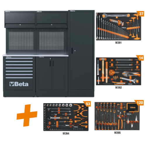 Arredo officina Beta RSC50 2.0 DX/224UT con assortimento 224 utensili - 050001080
