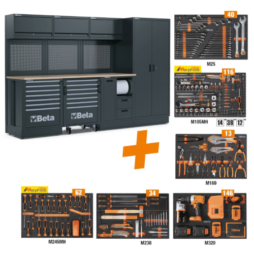 Arredo officina Beta RSC50 2.0 FW/411UT con assortimento 411 utensili - 050001098