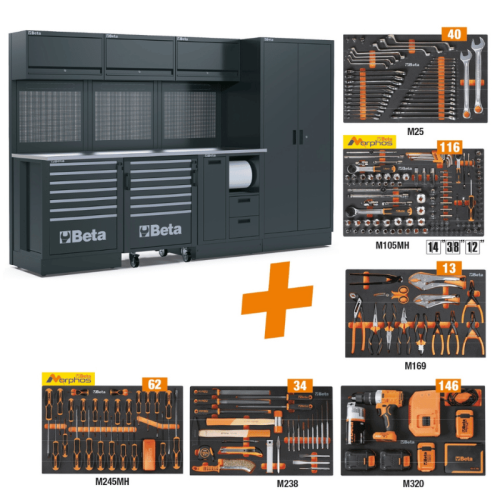 Arredo officina Beta RSC50 2.0 FX/411UT con assortimento 411 utensili - 050001097