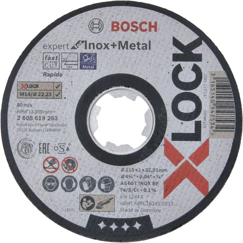 Dischi taglio piani Bosch Expert X-LOCK Metal Inox - ø mm 115x1