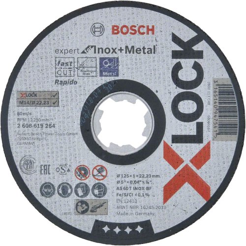 Dischi taglio piani Bosch Expert X-LOCK Metal Inox - ø mm 125x1