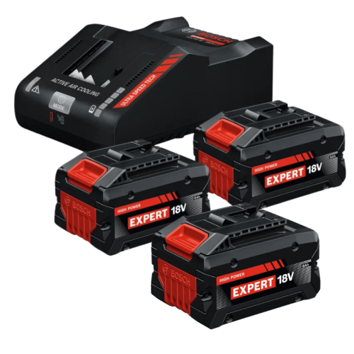 Bosch Expert Starter Kit 3 batterie EXBA18V-80 e caricabatterie EXAL18V-160