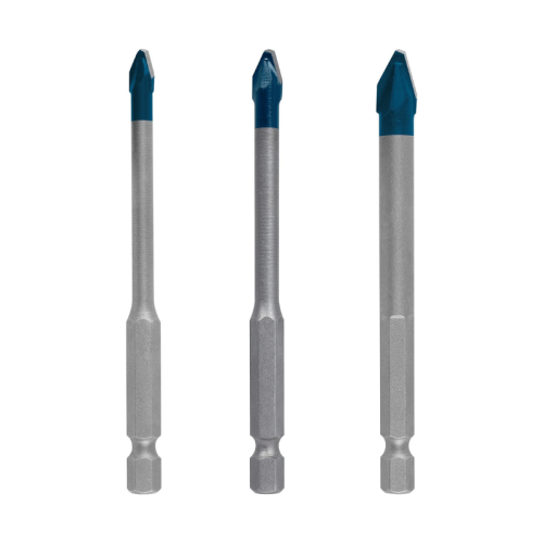 Bosch Set 3 Punte Expert HEX-9 HardCeramic per Tegole, Piastrelle, Ø 5-6-8 mm