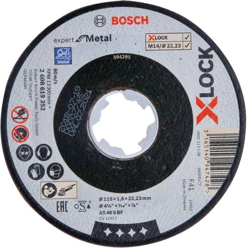 Dischi da taglio piatti Bosch Expert X-LOCK Metal - ø mm 115x1,6