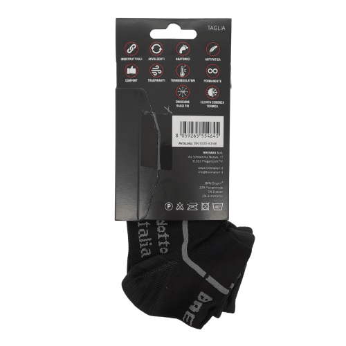 Calze estive caviglia, lavoro, tempo libero, sport - nero-grigio Bremak 1005 (2 paia) - taglia 39/42