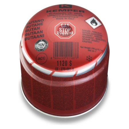 KEMPER Ricarica Gas Butano 190g - Per Camping, Cucina O Attrezzi, Cartuccia Compatta