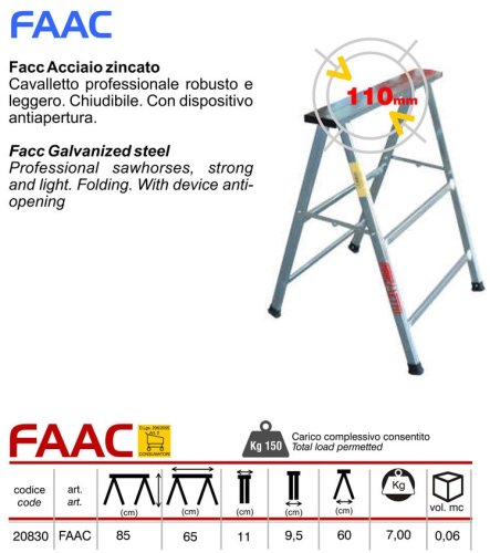 Cavalletto in acciaio Marchetti "Facc" mt 0,80