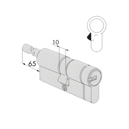 Doppio Cilindro Frizionato gambo accorciabile Cisa TEKNO iNOVATE 0T317 - mm 60 (30/30)