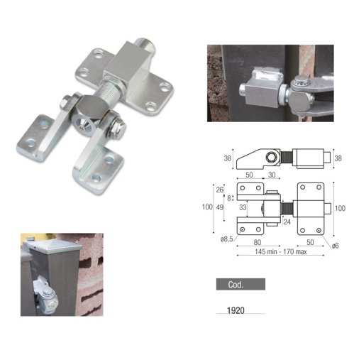 Cardine regolabile ADEM 1920 M24 a fissare per apertura ante cancello 180°