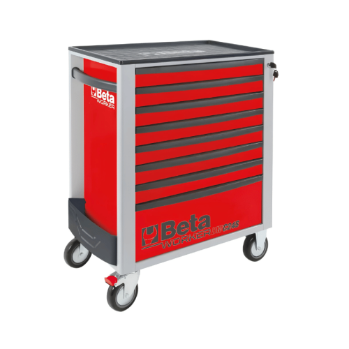 Carrello portautensili 8 cassetti Beta BW2400S 8/E-L-R + 398 attrezzi, rosso