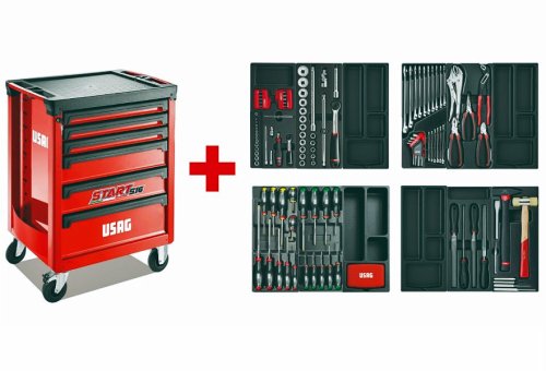Carrello portautensili 6 cassetti Usag 516 ST6PM assortimento autoripazione 154 pezzi