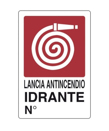 Cartello segnaletico "LANCIA ANTINCENDIO IDRANTE" cm 30x20