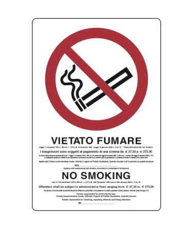 CARTELLO VIETATO FUMARE plastificato, adesivo, formato A4/A3 EUR 1,50