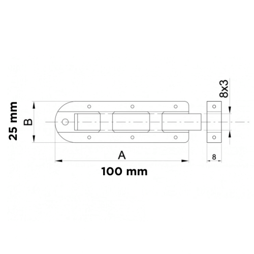 Catenaccio Vittoria in acciaio zincato IBFM 1 - mm 100