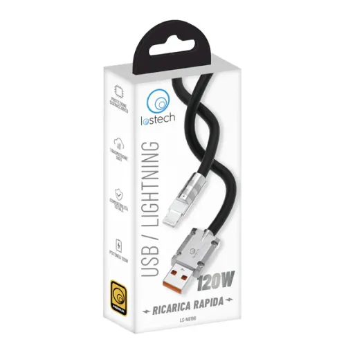 Cavo USB-A / Lightning iPhone Apple 1,5m ricarica rapida 120W Lostech Premium LS-NB19B