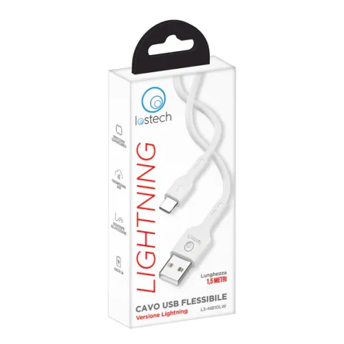 Cavo flessibile USB-A / Lightning Apple iPhone Lostech LS-NB10LW Bianco 1,5m