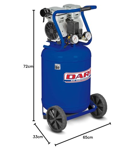 Compressore aria verticale 50 litri silenzioso 59dB Dari Siltek 50V/1,3 Hp