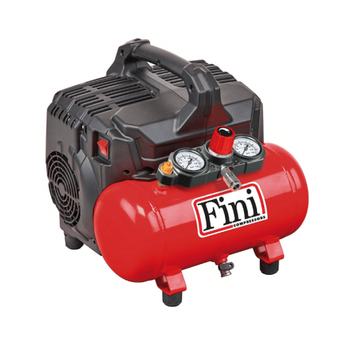 Compressore aria bicilindrico silenzioso 59dB monofase 230V 1Hp 6 litri Fini SILTEK S/6