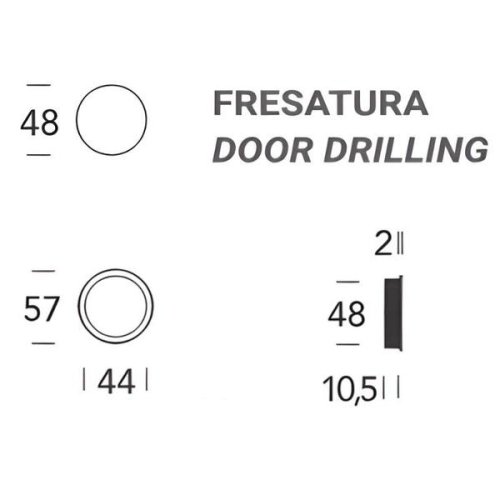 Coppia maniglie placca ad incasso ø 57 mm REGUITTI 524 ottone cromo satinato