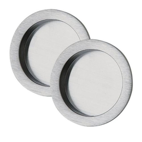 Coppia maniglie placca ad incasso ø 57 mm REGUITTI 524 ottone cromo satinato