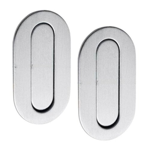 Coppia maniglie placca ovale ad incasso REGUITTI 051 ottone cromo satinato