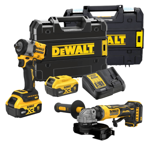 DEWALT DCK2042P2T-IT Kit avvitatore impulsi DCF922 + smerigliatrice DCG404 18V XR con 2 batterie 5.0Ah