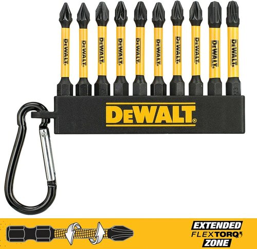 Dewalt DT7276-QZ - set 10 inserti FLEX TORQ 50MM POZIDRIV + MOSCHETTONE