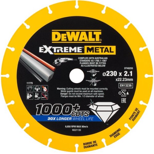 Disco diamantato Extreme Metal Dewalt DT40255-QZ ø 230x22x1,5