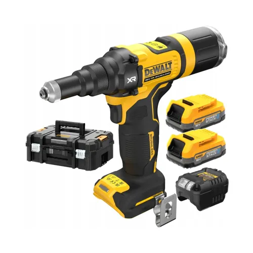 Dewalt DCF414E2GT-QW - Rivettatrice 18V POWERSTACK (con 2 batterie e caricabatterie)